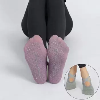 1 пара профессиональных нескользящих женских носков для йоги, нескользящие бандажные спортивные носки для балета, впитывающие влагу и потоотделение белый