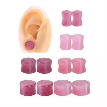 1 пара, простые модные розовые кошачьи глаза, однотонные ушные раковины, расширитель для ушей, украшения для пирсинга 6mm