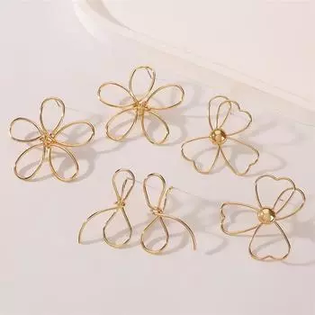 1 пара простых ажурных сережек-цветков для женщин и девочек, элегантные крупные серьги, ювелирные аксессуары, подарки