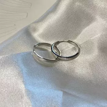 1 пара простых больших круглых серег-колец для женщин, ювелирных изделий в подарок для девочек серебряный