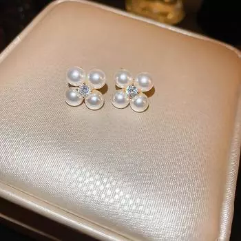 1 пара простых цветочных жемчужных сережек, модные белые серьги с имитацией жемчуга для женщин, элегантные свадебные украшения onesize