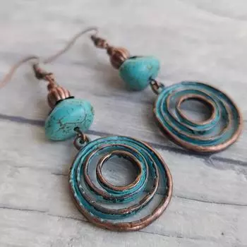 1 пара простых геометрических круглых сережек-капель в стиле бохо для мужчин, подарок на вечеринку зелёный