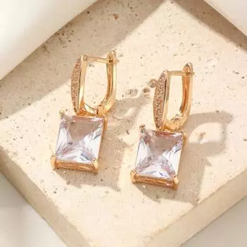 1 пара простых квадратных висячих сережек для женщин, серьги с кубическим цирконием, ювелирные изделия, аксессуары для свадебной вечеринки белый
