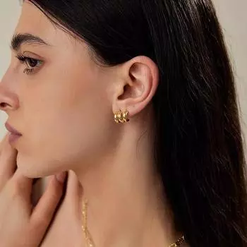 1 пара простых легких роскошных серег типа C для женщин, пар, классических, предотвращающих аллергию, ювелирных изделий, подарков, вечеринок, аксессуаров 2cm золотой