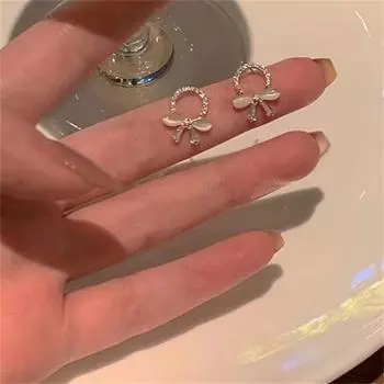 1 пара простых милых сережек-гвоздиков в форме банта, универсальные серьги с индивидуальным характером 1Pair