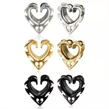 1 пара простых модных сережек для пирсинга из нержавеющей стали в форме сердца для мужчин и женщин, модные ювелирные изделия для пирсинга 8mm