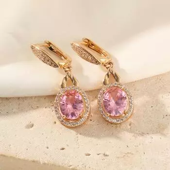 1 пара простых овальных висячих сережек для женщин, серьги с кубическим цирконием, ювелирные изделия, аксессуары для свадебной вечеринки розовый