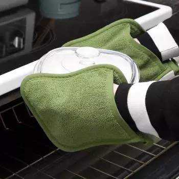 1 пара противоожоговых рукавиц для духовки, термостойкий держатель для кастрюли, подвесная петля, противоскользящие, более толстые, однотонные, перчатки для микроволновой печи, кухонные принадлежности для выпечки чёрный