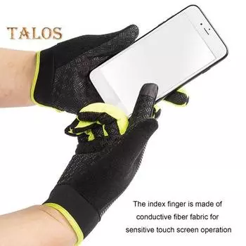 1 пара противоскользящих перчаток для избавления от ладоней с сенсорным экраном, регулируемая застежка-лента, теплые перчатки для занятий спортом на открытом воздухе, унисекс, износостойкие перчатки, аксессуары для велоспорта M чёрный