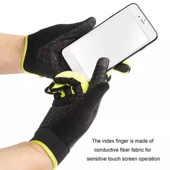 1 пара противоскользящих перчаток для защиты ладоней, сенсорный экран, регулируемая застежка-лента, теплые, для улицы L чёрный