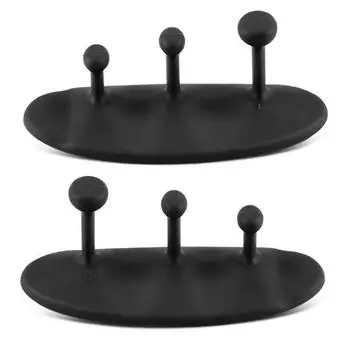 1 пара противоскользящих силиконовых 3-пальцевых накладок для тренировок для мужчин и женщин, защита ладони руки, для тяжелой атлетики, гантелей, становой тяги, подтягиваний, захваты для тренировок в зале чёрный