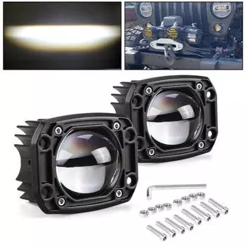 1 пара противотуманных фар, длительный срок службы, высокая яркость, 6000K/3500K, светодиод постоянного тока, 10–30 В A