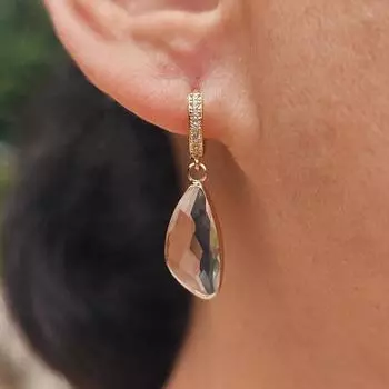 1 пара прозрачных искусственных кристаллов в геометрической форме, висячие серьги для женщин с кубическим цирконием, ювелирные изделия, повседневные аксессуары золотой