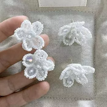 1 пара пряжек для обуви корейские белые цветы бисерные украшения для обуви цветочные украшения для обуви цветочные подвески для обуви своими руками шнурки декор