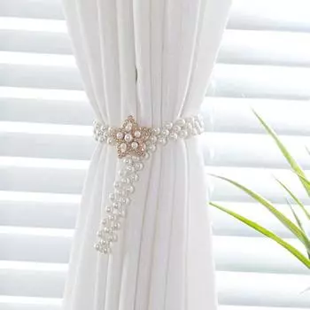 1 пара пряжек для штор, красиво закрепленные шторы, легкие практичные ремешки из искусственного жемчуга, галстук для дома, общежития, отеля, декор для подарков B