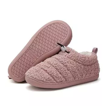 1 пара пушистых вышитых нескользящих домашних зимних теплых хлопковых тапочек, плюшевые тапочки из флиса 36-37 красный