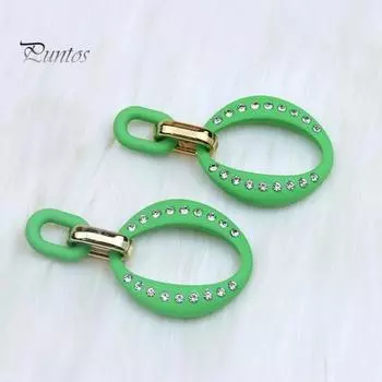 1 пара ярких цветов, полые геометрические серьги овальной формы, висячие серьги, инкрустированные стразами, преувеличенные простые женские серьги-капли, ювелирные изделия, подарок розы красного