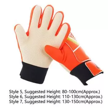 1 пара ярких футбольных перчаток с принтом, вратарские перчатки, нескользящие защитные перчатки для тренировок, вратарские перчатки Orange 5