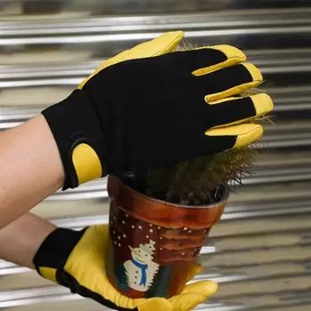 1 пара рабочих перчаток Регулируемое запястье Пять пальцев Цветовое соответствие Толстые износостойкие защитные перчатки для строителей Перчатки для механиков Перчатки для садоводства XL