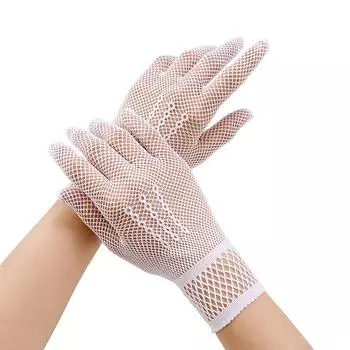 1 пара Распродажа Сетчатые перчатки Женские Леди Девушка Перчатки Защита Кружево Элегантный Леди Стиль Перчатки Черные и Белые белый