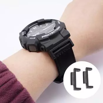 1 пара разъемов для ремешка для часов, прочная замена с инструментами, адаптер для подключения ремешка для часов, совместимый с Casio GA-110/DW-5600/DW-6900/GW-6900 чёрный