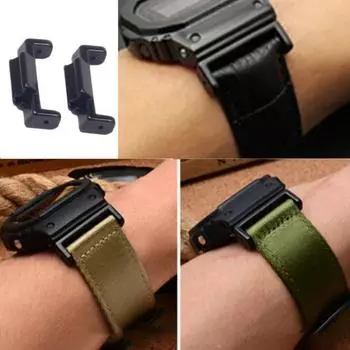 1 пара разъемов для ремешка для часов, фирменный сменный адаптер для ремешка для часов из нержавеющей стали, совместимый с Casio DW-5600/GW-B5600/DW-5035/GA-100 чёрный