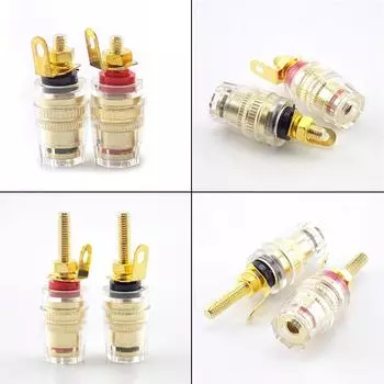 1 пара разъемов типа «банан» с резьбой 4 мм, средний усилитель, лопатка для динамика, переплетная клемма, разъем типа «банан» type A