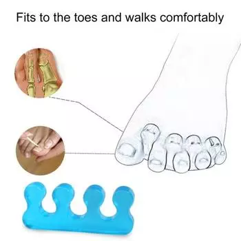 1 пара разделителей для пальцев ног, многоразовые дышащие маникюрные инструменты, педикюр, лак для ногтей, разделители для обрезки ногтей на ногах синий