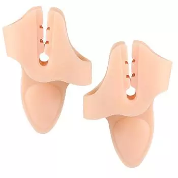 1 пара разделителей для пальцев с 2 петлями, корректоры для пальцев ног, мягкие разделители для пальцев ног, инструмент для коррекции косточки для мужчин и женщин 2