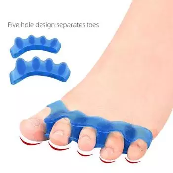 1 пара разделителей пальцев для бурсита пальцев, проставки для пальцев, выпрямители, растягиватель для пальцев, корректор бурсита пальца для женщин и мужчин синий