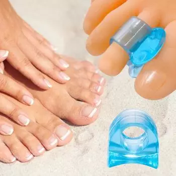 1 пара разделителей пальцев ног, моющиеся, уменьшающие боль, SEBS, корректор для снятия давления на большой палец для педикюра синий/прозрачный