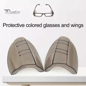 1 пара разноцветных очков из ТПУ, боковая защита, крыло, защита от брызг, простота установки, прозрачный дизайн, крышка для очков, крыло розы красного