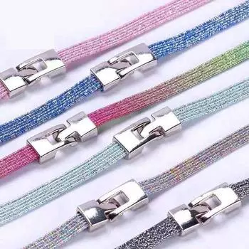 1 пара разноцветных шнурков с перекрестным замком, эластичные шнурки без завязок, шнурки для кроссовок, блестящие шнурки, один размер подходит для всех детей и взрослых - чёрный