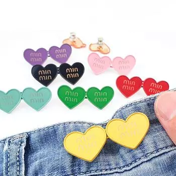 1 пара регулируемых джинсовых пуговиц в форме сердца, пряжка на талии, удлинитель пряжки для брюк, сменные булавки для крепления джинсовых пуговиц хаки