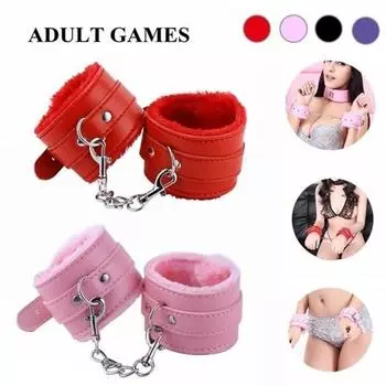 1 пара регулируемых наручников из искусственной кожи, БДСМ, бондаж, секс-игрушки для взрослых для женщин