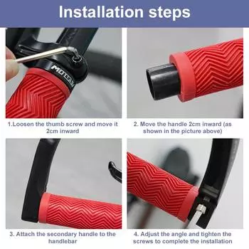 1 пара регулируемых небольших вспомогательных ручек для велосипедного руля из алюминиевого сплава, тиски для руля, лезвия, ручки для езды на горном велосипеде оранжевый