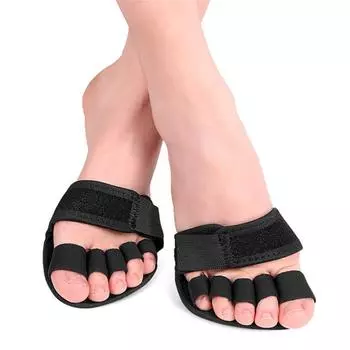 1 пара регулируемых плюсневых подушечек для передней части стопы, половина 5-пальцевой подошвы, тканевая подушечка для передней части стопы, подушечка для полуноска S чёрный