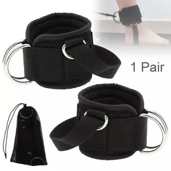 1 пара регулируемых ремней на щиколотке с D-образным кольцом для кабельной машины/откатов, анкерный ремень для силовой тренировки