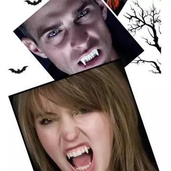 1 пара реквизит для костюма вампира, смоляные вставные зубы, декор для Хэллоуина