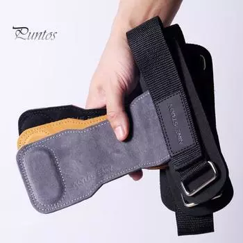 1 пара ремешков на запястье для тяжелой атлетики, двухслойные перчатки для тяжелой атлетики из воловьей кожи с подушечками для ладоней, эластичная рукоятка для становой тяги красный черный