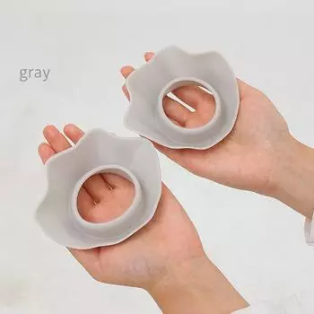 1 пара, ремешок для наручных часов для мытья лица, спа, в форме цветка, силиконовый однотонный водонепроницаемый аксессуар для волос, повязка на голову, ручная работа, макияж серый
