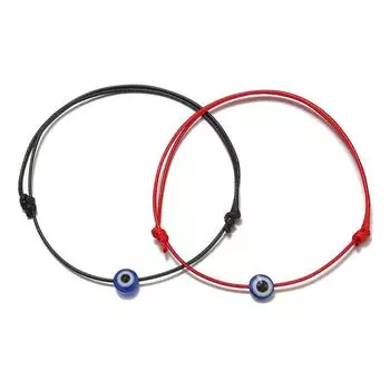 1 пара ретро цветная веревка Devil s Eye ручная веревка плетеные браслеты пара друзей браслет red and black