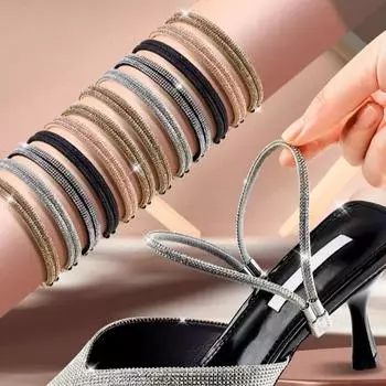 1 пара резинок для обуви, анти-ослабляющие для женщин, шнурки, анти-падение пятки, ремни, эластичные фиксированные ремни, стразы, высокие каблуки