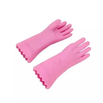 1 пара резиновых перчаток для кукольного домика, имитация длинных перчаток для уборки, декор для кукольной кухни 1:12 Аксессуары для мебели для кукольного домика розовый