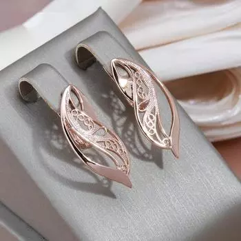 1 пара, роскошные винтажные женские серьги с геометрическим узором, серьги золотого цвета, ювелирные изделия для свадебной вечеринки, серьги с цветочным принтом в виде листьев золотой