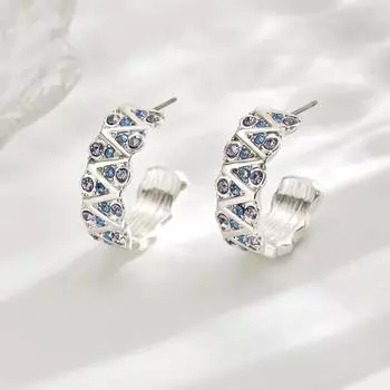 1 пара роскошных элегантных многоцветных сережек-гвоздиков с геометрическим рисунком и стразами для повседневного свидания, вечеринки, торжественного платья, подарка на отпуск для девушки-студентки one size