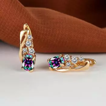 1 пара роскошных овальных сережек-капель с полным когтем и радужным камнем, эффектные ювелирные изделия для женщин, вечерние, подарок на День святого Валентина, рождественские украшения на Хэллоуин белый