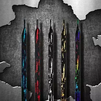 1 пара роскошных платиновых шнурков, резинка для обуви, шнурки для кроссовок, цветные принты, аксессуары для шнурков 120/140/160 см 120cm