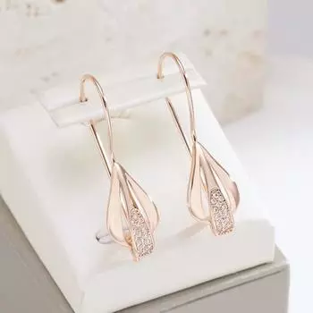 1 пара роскошных висячих серег с цирконием для женщин золотого цвета, винтажные украшения для пирсинга, вечерние, свадебные, элегантные аксессуары золотой