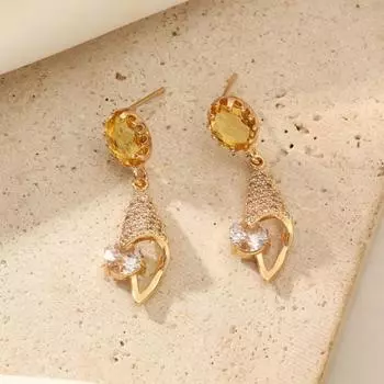 1 пара роскошных висячих сережек-ракушек для женщин, серьги-гвоздики с кубическим цирконием, ювелирные изделия, аксессуары для свадебной вечеринки золотой